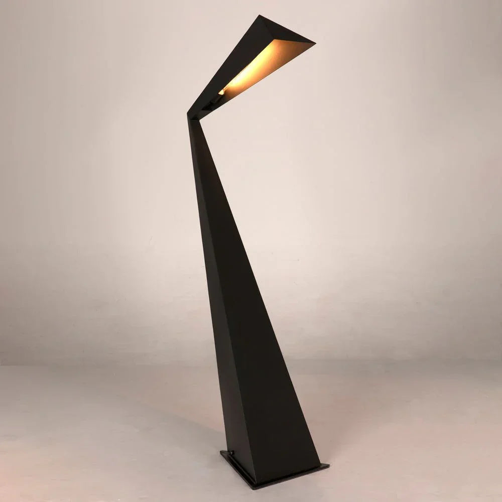 Bat Industrial Steel Black Floor Lamp-Floor Lamps-Noir-LOOMLAN