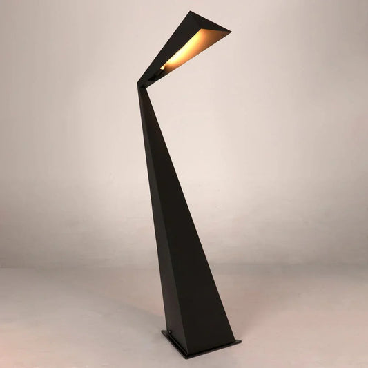 Bat Industrial Steel Black Floor Lamp-Floor Lamps-Noir-LOOMLAN