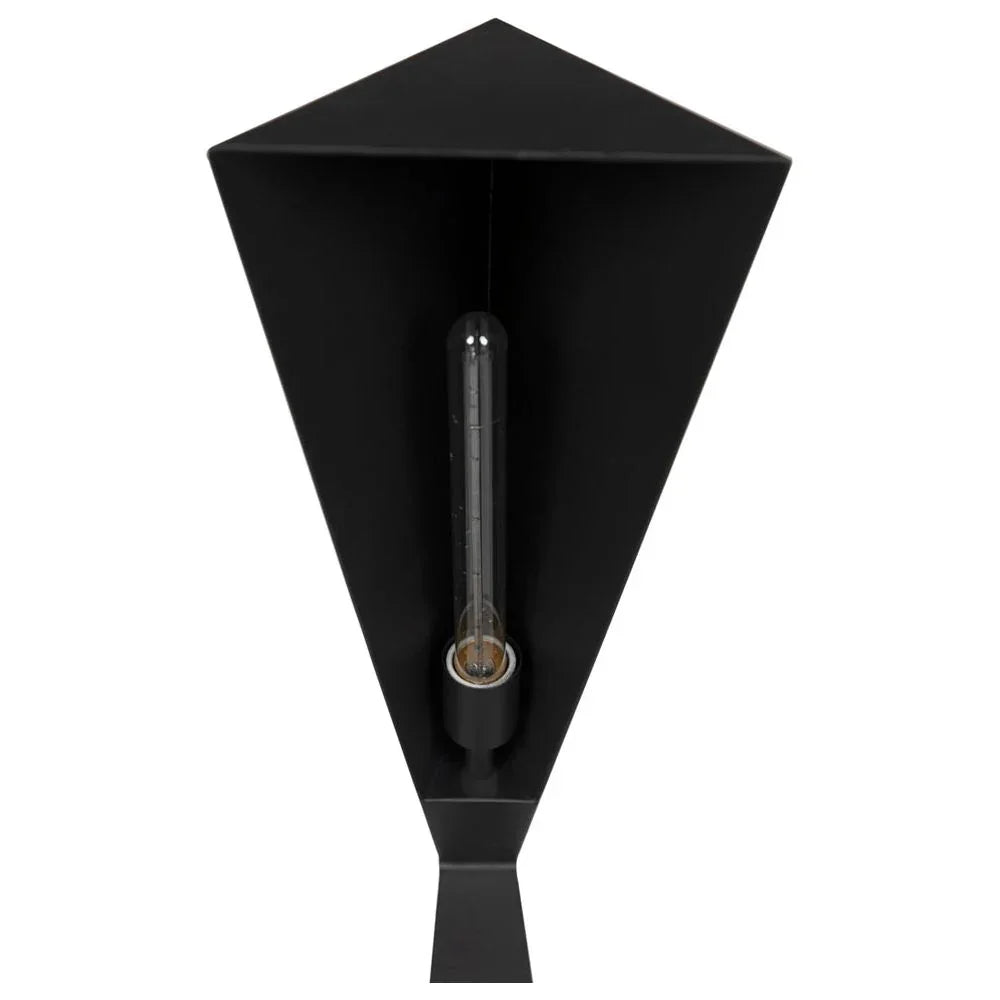 Bat Industrial Steel Black Floor Lamp-Floor Lamps-Noir-LOOMLAN