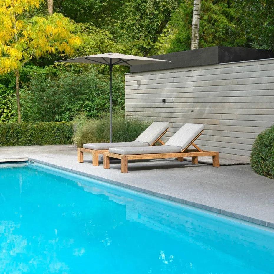 Batak Teak Wood Sun Lounger-Outdoor Cabanas & Loungers-Artesia-LOOMLAN