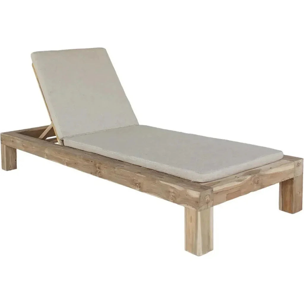 Batak Teak Wood Sun Lounger-Outdoor Cabanas & Loungers-Artesia-LOOMLAN