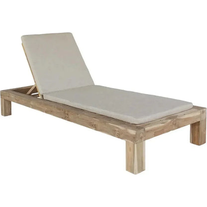 Batak Teak Wood Sun Lounger-Outdoor Cabanas & Loungers-Artesia-LOOMLAN