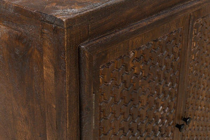 Battle Chainmail Four Door Wood Sideboard - LOOMLAN - Sarreid - Sideboards