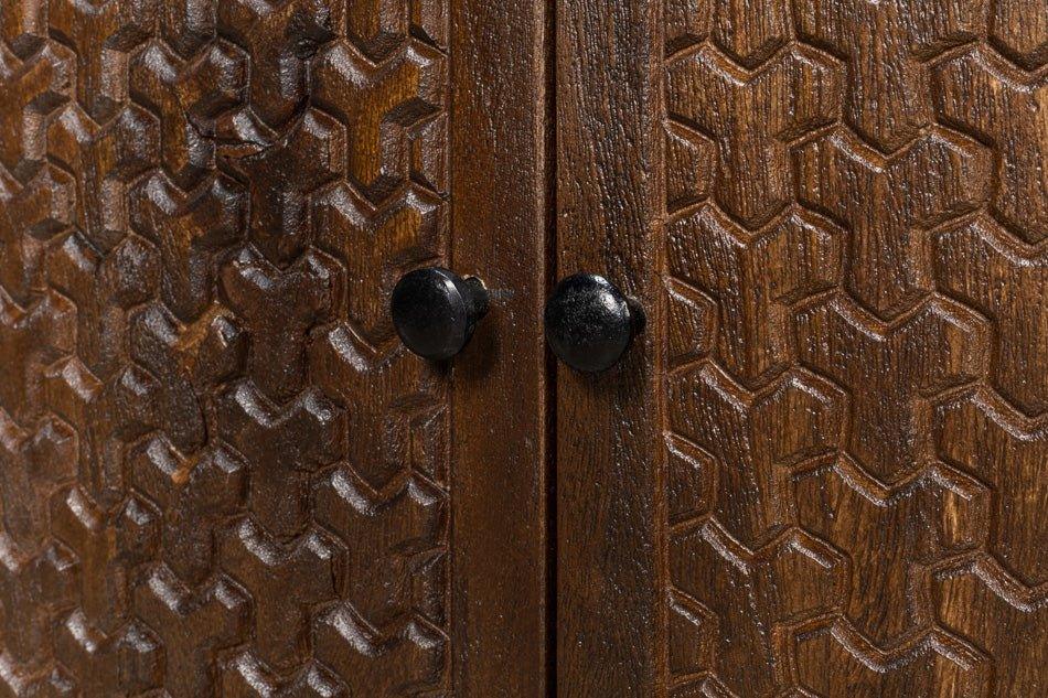 Battle Chainmail Four Door Wood Sideboard - LOOMLAN - Sarreid - Sideboards