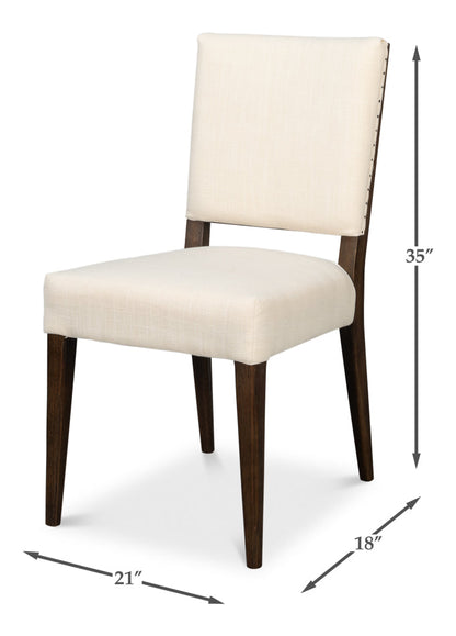Bauhaus Ivory Linen Armless Dining Chair (Set Of 2)