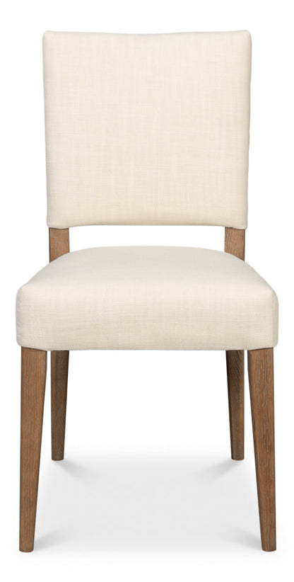 Bauhaus Ivory Linen Armless Dining Chair (Set Of 2)