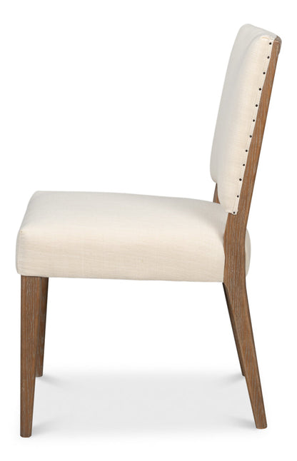 Bauhaus Ivory Linen Armless Dining Chair (Set Of 2)
