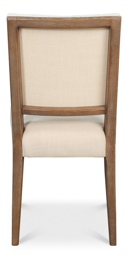 Bauhaus Ivory Linen Armless Dining Chair (Set Of 2)