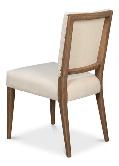 Bauhaus Ivory Linen Armless Dining Chair (Set Of 2)