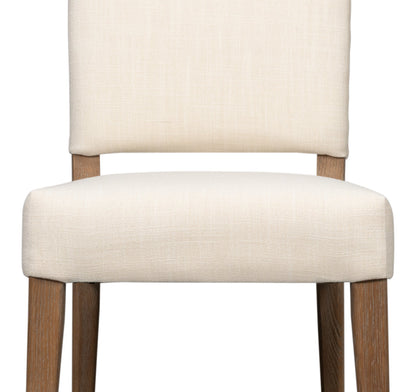 Bauhaus Ivory Linen Armless Dining Chair (Set Of 2)