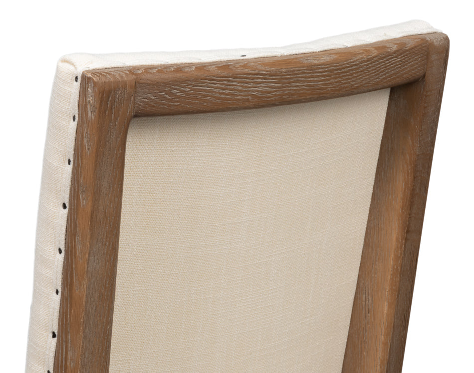 Bauhaus Ivory Linen Armless Dining Chair (Set Of 2)