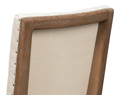 Bauhaus Ivory Linen Armless Dining Chair (Set Of 2)