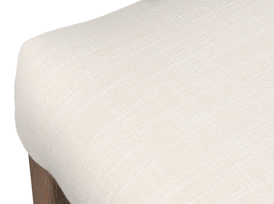 Bauhaus Ivory Linen Armless Dining Chair (Set Of 2)