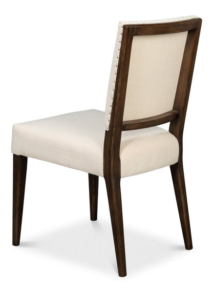 Bauhaus Ivory Linen Armless Dining Chair (Set Of 2)