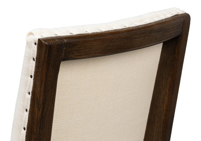 Bauhaus Ivory Linen Armless Dining Chair (Set Of 2)