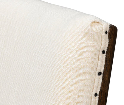 Bauhaus Ivory Linen Armless Dining Chair (Set Of 2)