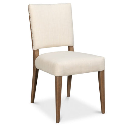 Bauhaus Ivory Linen Armless Dining Chair (Set Of 2)