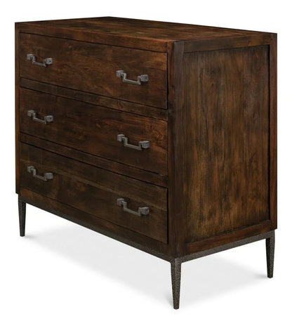 Bauhaus Three Drawer Wood Chest - LOOMLAN - Sarreid - Chests