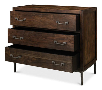 Bauhaus Three Drawer Wood Chest - LOOMLAN - Sarreid - Chests