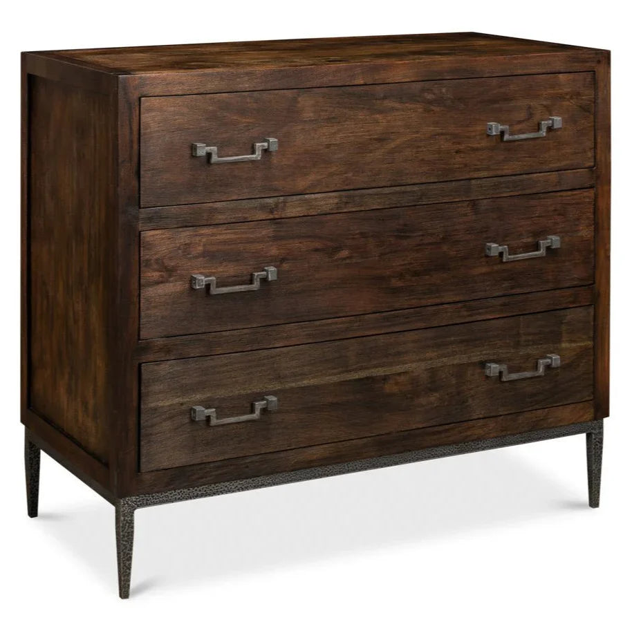 Bauhaus Three Drawer Wood Chest - LOOMLAN - Sarreid - Chests