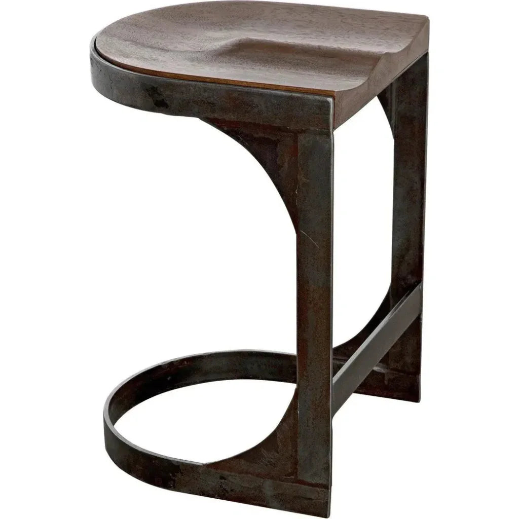 Baxter Wood and Steel Counter Stool - LOOMLAN - Noir - Counter Stools