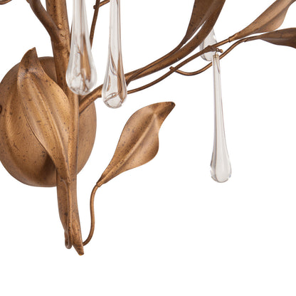 Bay Laurel Handcrafted Golden Wall Sconce