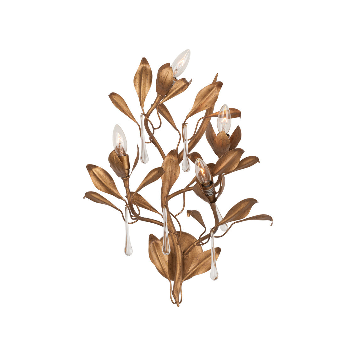 Bay Laurel Handcrafted Golden Wall Sconce