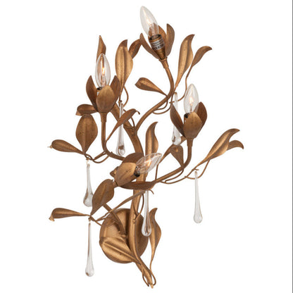 Bay Laurel Handcrafted Golden Wall Sconce