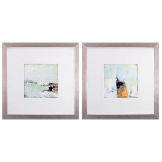 Bay View Morning Turquoise Framed Wall Art 2PC