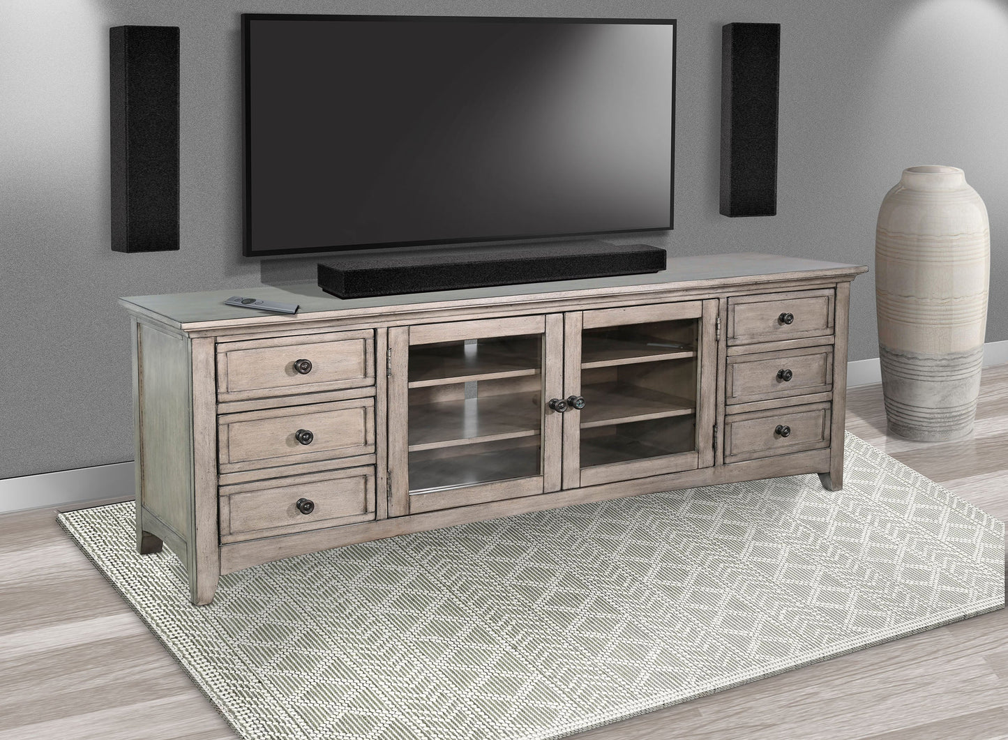 Baycrest Six Drawers Wood Media Console