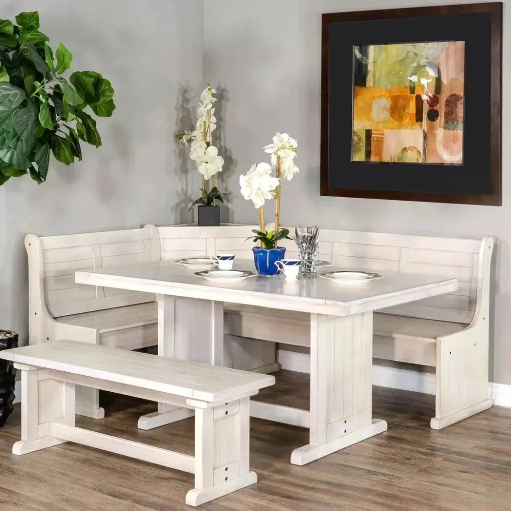Bayside Cream Breakfast Nook Dining Set-Dining Table Sets-Sunny D-LOOMLAN