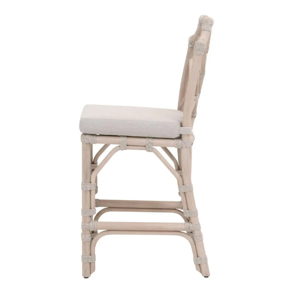 Bayview Olefin Fabric Outdoor Counter Stool-Outdoor Counter Stools-Essentials For Living-LOOMLAN