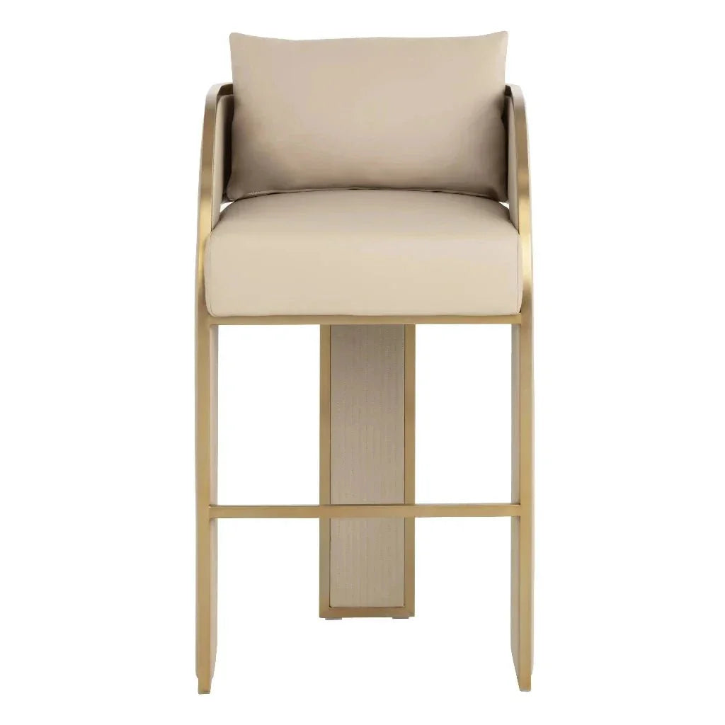 Baz Leather Barstool - LOOMLAN - SUNPAN - Bar Stools