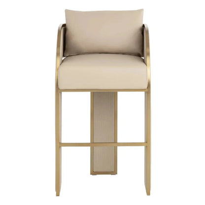 Baz Leather Barstool - LOOMLAN - SUNPAN - Bar Stools