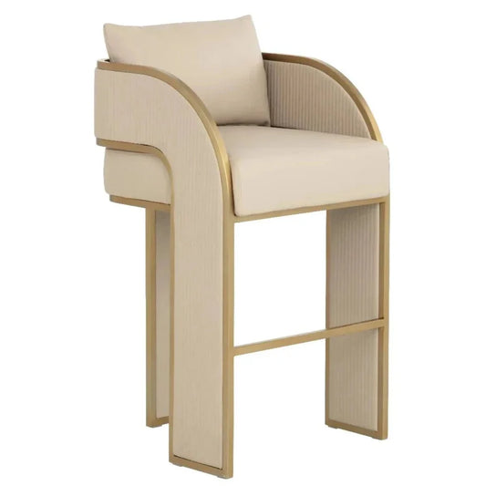 Baz Leather Barstool - LOOMLAN - SUNPAN - Bar Stools