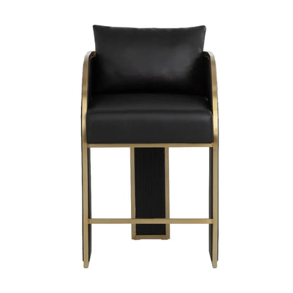 Baz Leather Counter Stool - LOOMLAN - SUNPAN - Counter Stools