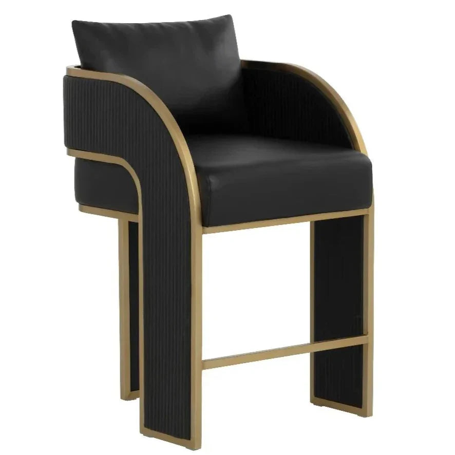 Baz Leather Counter Stool - LOOMLAN - SUNPAN - Counter Stools