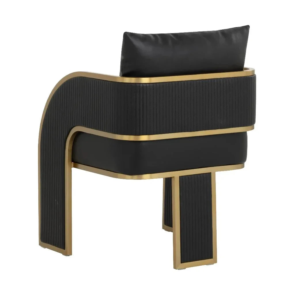 Baz Leather Dining Armchair - LOOMLAN - SUNPAN - Dining Chairs