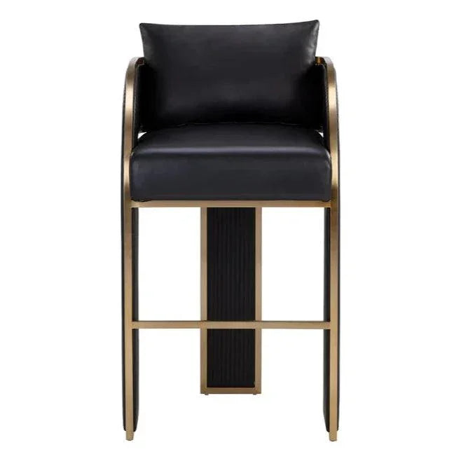 Baz Barstool Napa Black – Gold Accents - LOOMLAN - SUNPAN - Bar Stools