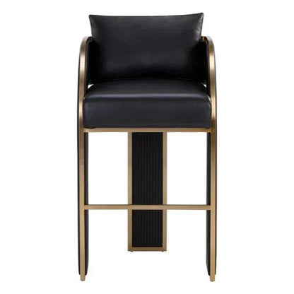 Baz Barstool Napa Black – Gold Accents - LOOMLAN - SUNPAN - Bar Stools