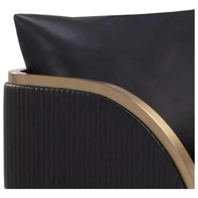 Baz Barstool Napa Black – Gold Accents - LOOMLAN - SUNPAN - Bar Stools