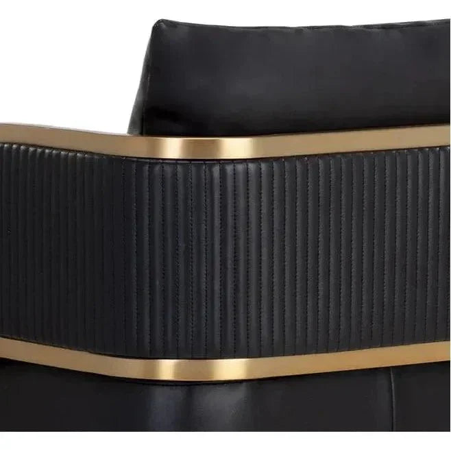 Baz Barstool Napa Black – Gold Accents - LOOMLAN - SUNPAN - Bar Stools