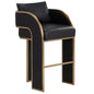 Baz Barstool Napa Black – Gold Accents - LOOMLAN - SUNPAN - Bar Stools