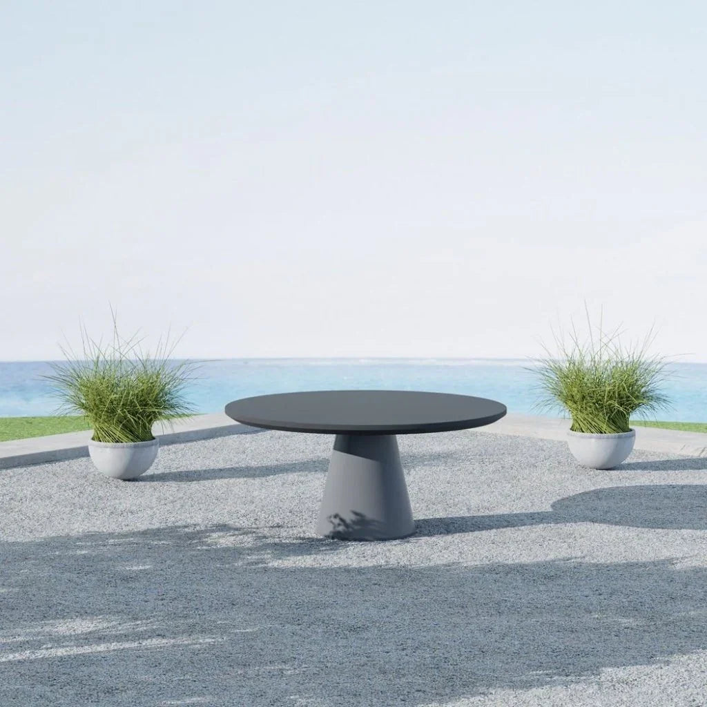 Bazaar Concrete Outdoor Dining Table-Outdoor Dining Tables-Sunset West-LOOMLAN