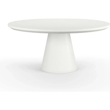 Bazaar Concrete Outdoor Dining Table-Outdoor Dining Tables-Sunset West-White-LOOMLAN