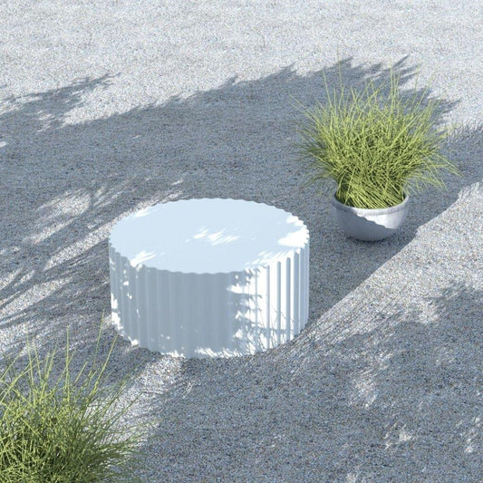 Bazaar Fluted Athena Outdoor Coffee Table-Outdoor Coffee Tables-Sunset West-LOOMLAN