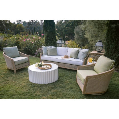 Bazaar Fluted Athena Outdoor Coffee Table-Outdoor Coffee Tables-Sunset West-LOOMLAN