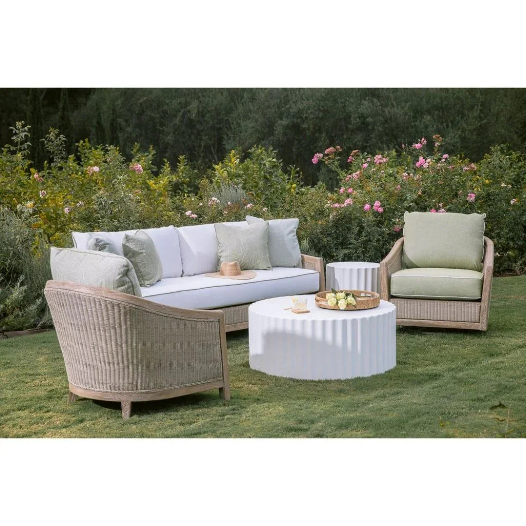 Bazaar Fluted Athena Outdoor Coffee Table-Outdoor Coffee Tables-Sunset West-LOOMLAN