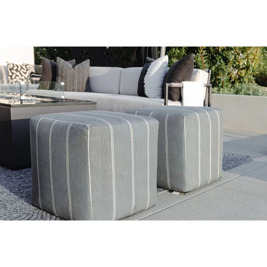 Bazaar Sunbrella Weatherproof Outdoor Pouf - LOOMLAN - Sunset West - Poufs and Stools
