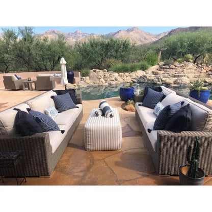 Bazaar Weatherproof Outdoor Ottoman-Outdoor Ottomans-Sunset West-LOOMLAN